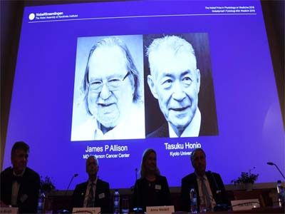 Cancer researchers from US and Japan awarded Nobel Medicine Prize