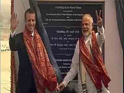 Modi, Macron launch UP's biggest solar power plant