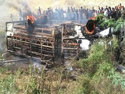 Lucknow: 6 passengers burnt alive, 25 injured, after UP state transport bus catches fire