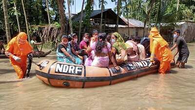 Assam Floods: Over 24 lakh people affected in 24 districts; NDRF conducts evacuation missions