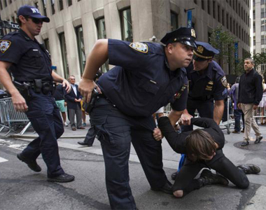 100 arrested at Wall Street climate crisis sit-in