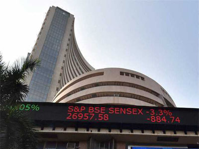 Sensex jumps over 100 points, Nifty above 10,800 level