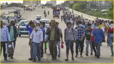 Amid COVID-19 lockdown, hundreds of daily-wage earners cross Delhi border on foot to return to their homes in UP