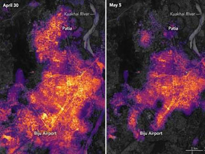 NASA reveals darkness engulfed images post cyclone Fani